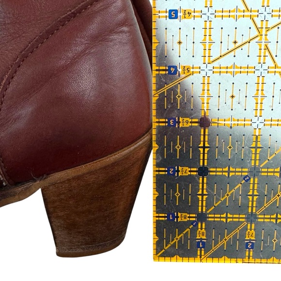 Vintage 70s Dexter Western Boots Tall Heeled Leather Oxblood Red Made USA | 8.5 - Picture 13 of 15